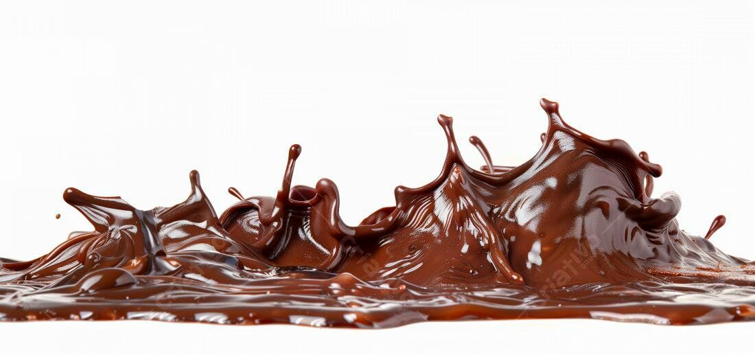 Salpicos de chocolate derretido