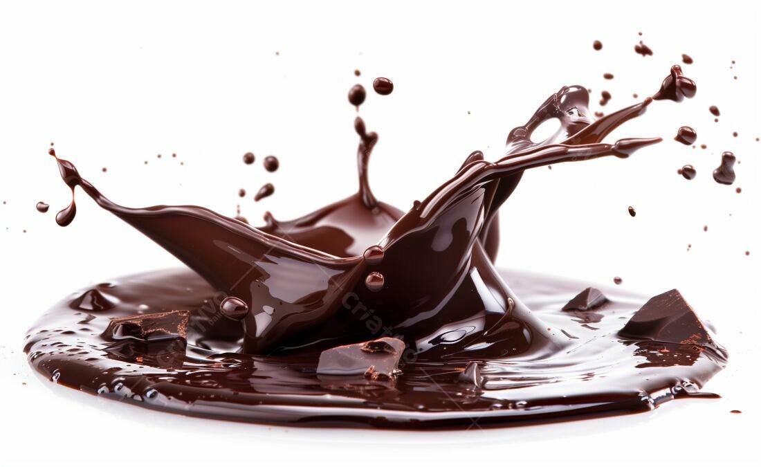 Chocolate derretido em salpicadura