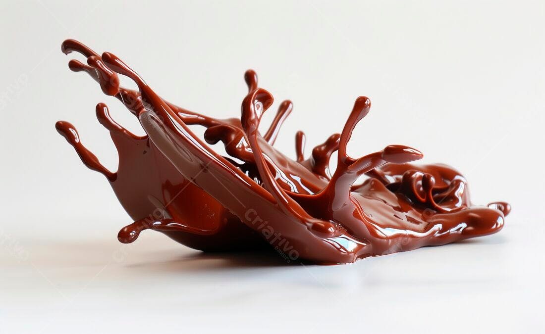 Salpicos de chocolate marrom escuro