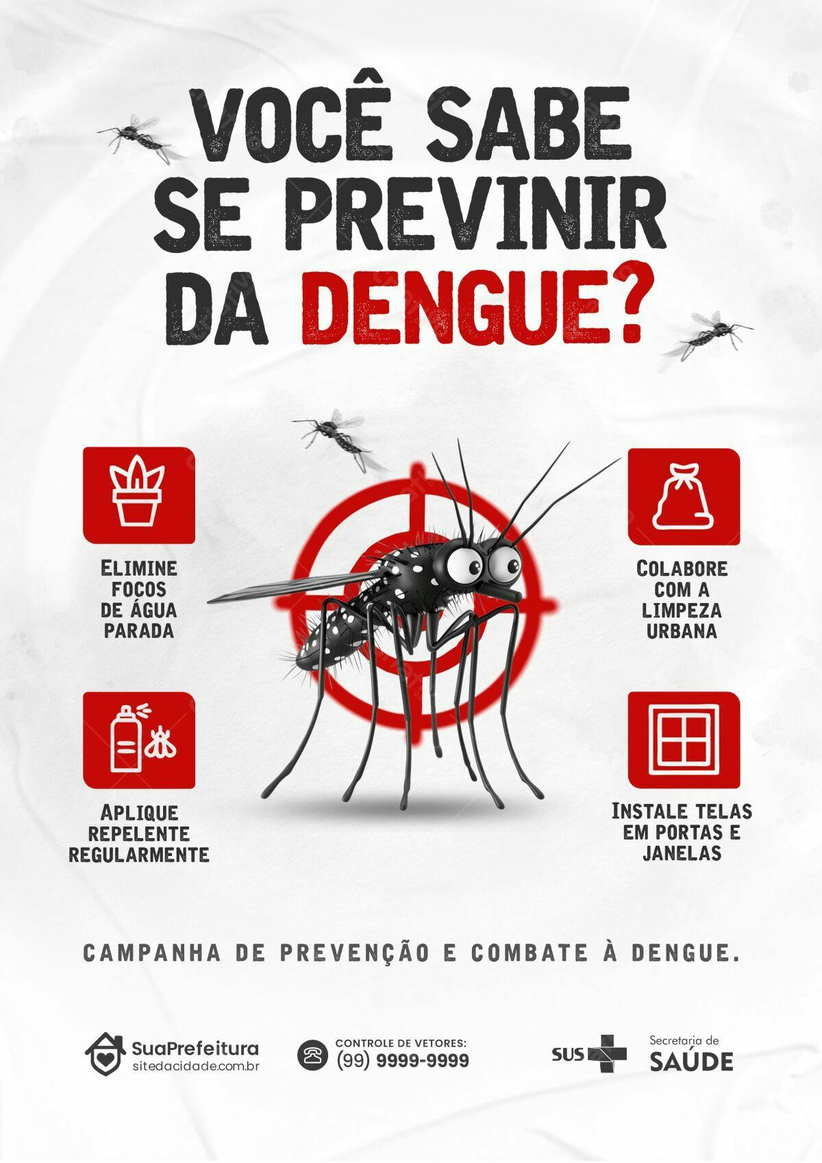 Flyer Campanha Dengue PSD Editável