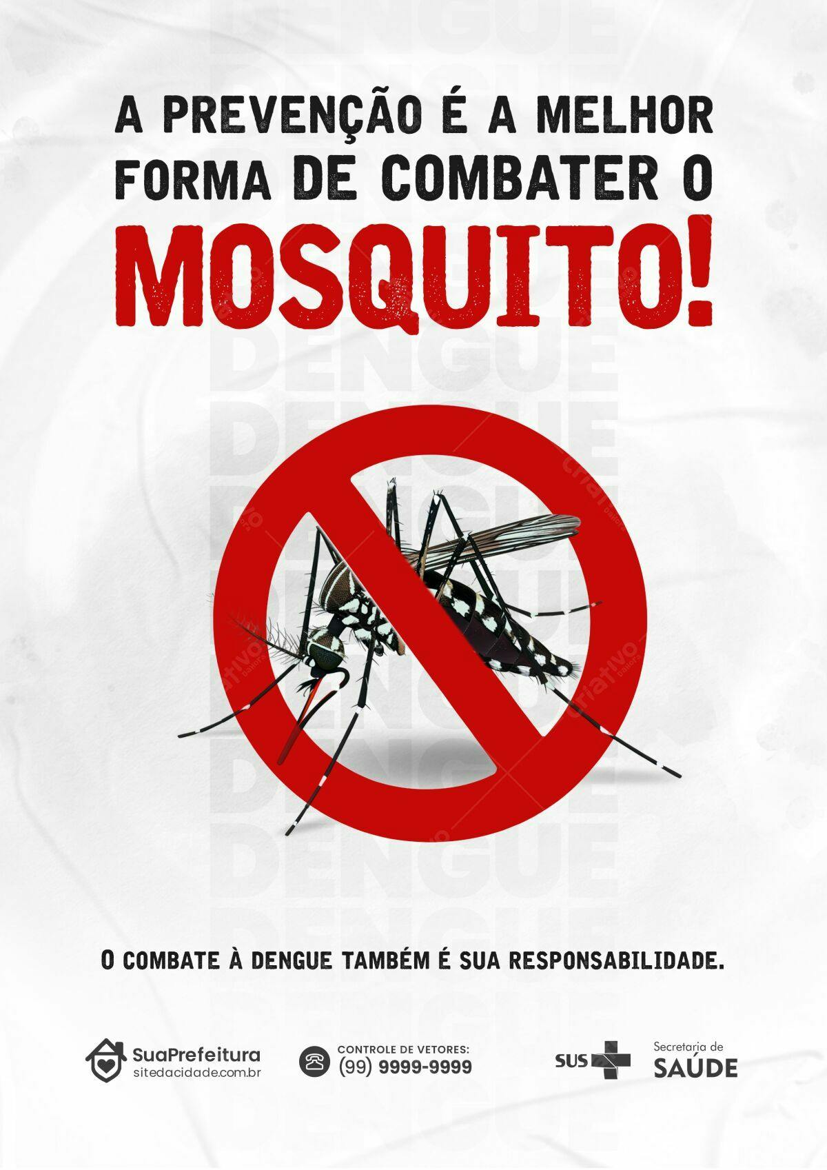 Cartaz Combate à Dengue PSD Editável