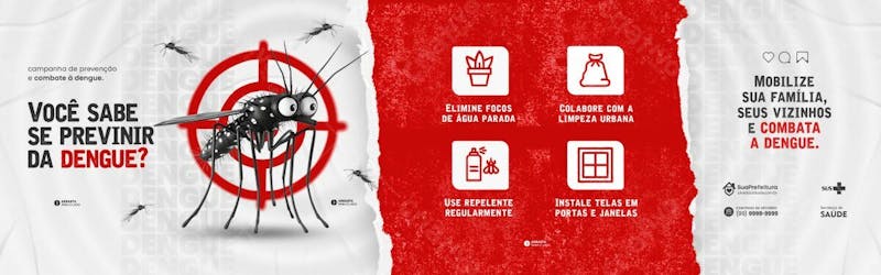Conscientização contra a dengue carrossel instagram