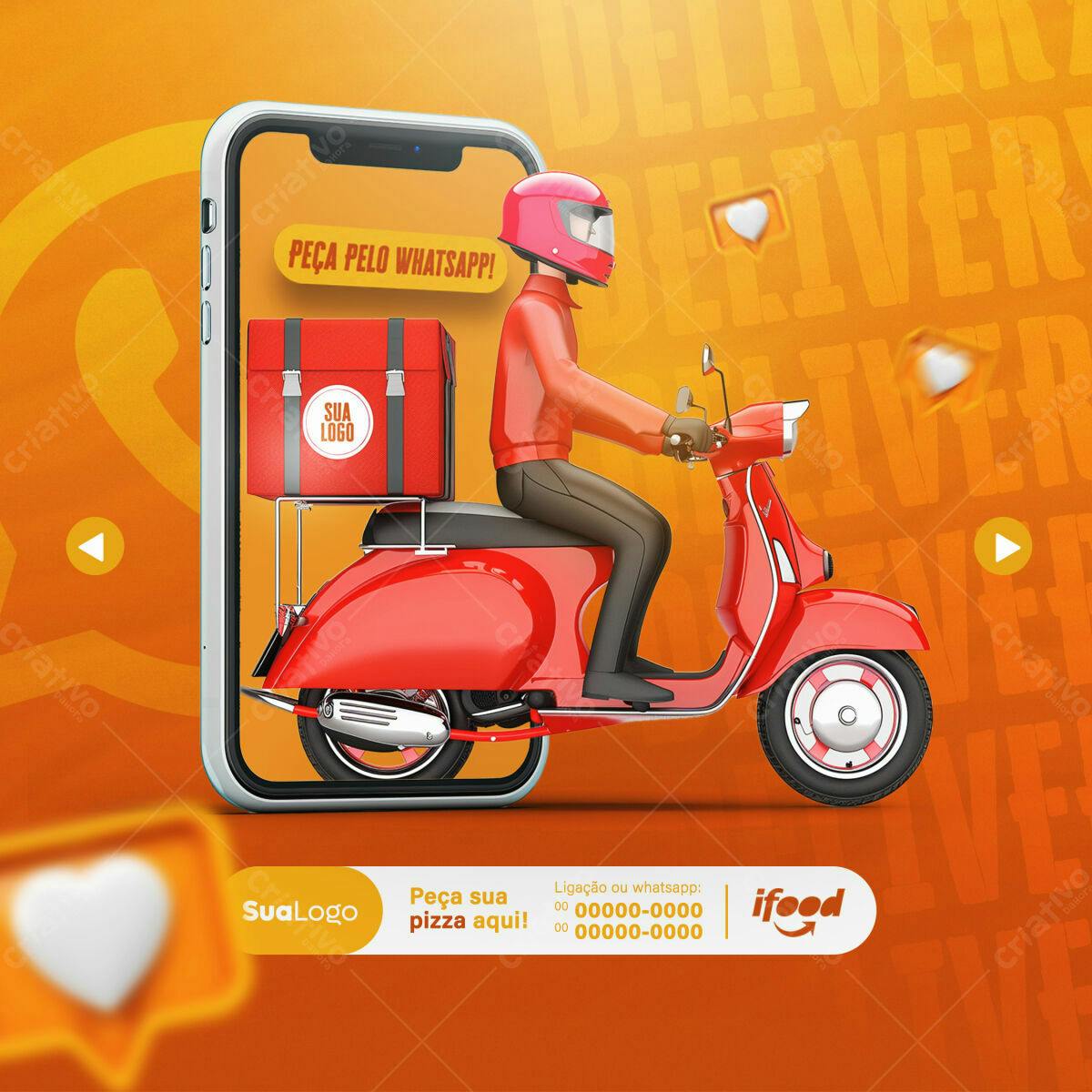 Banner iFood Entrega de Pizza PSD Editável
