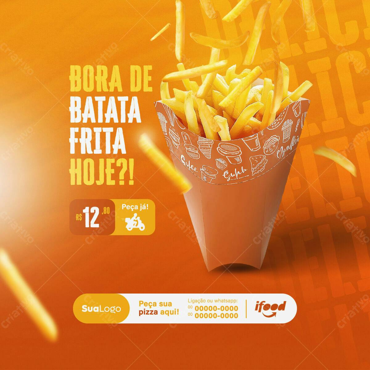 PSD de Flyer para Promoção de Batata Frita PSD Editável