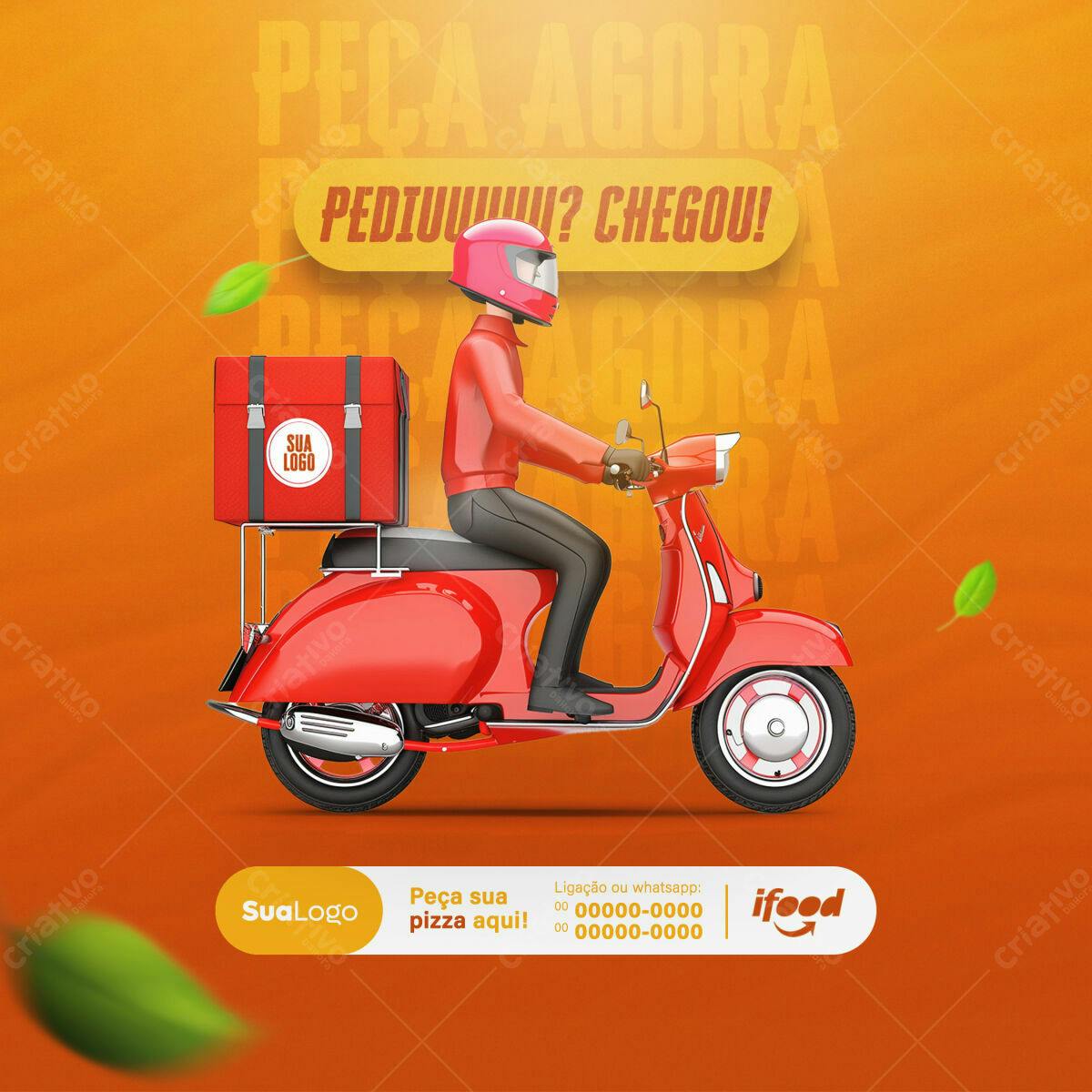 Banner Entrega de Pizza PSD Editável