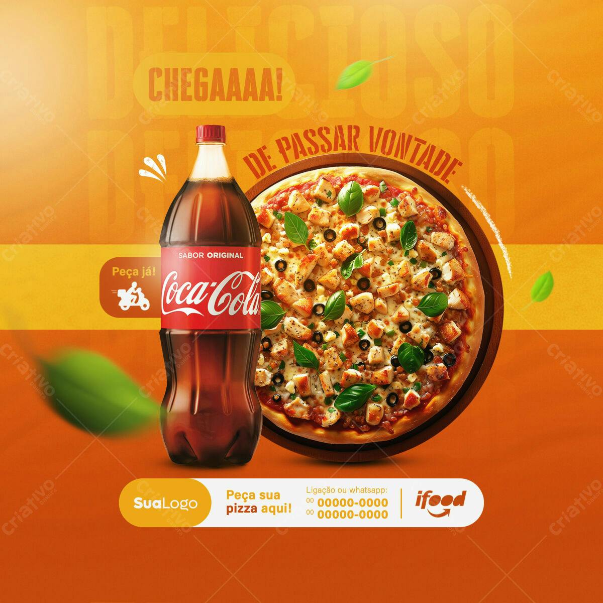 Flyer Promoção Pizza e Coca-Cola PSD Editável