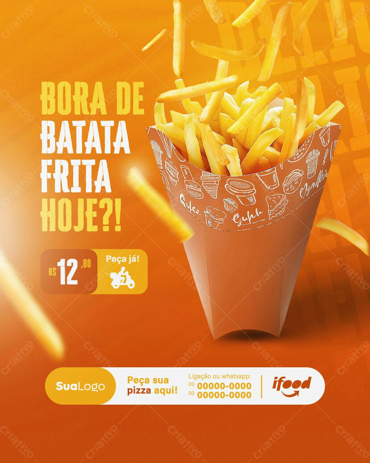 Flyer Batata Frita PSD Editável