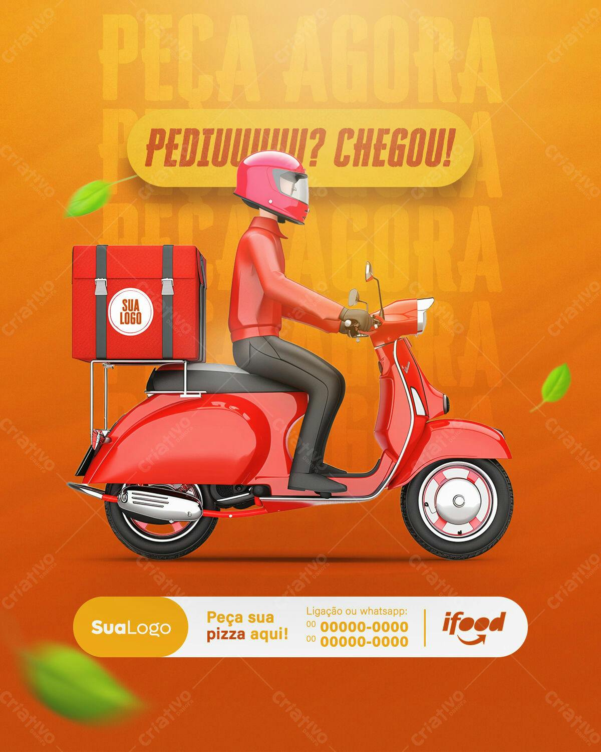 Flyer para Entrega de Pizza PSD Editável