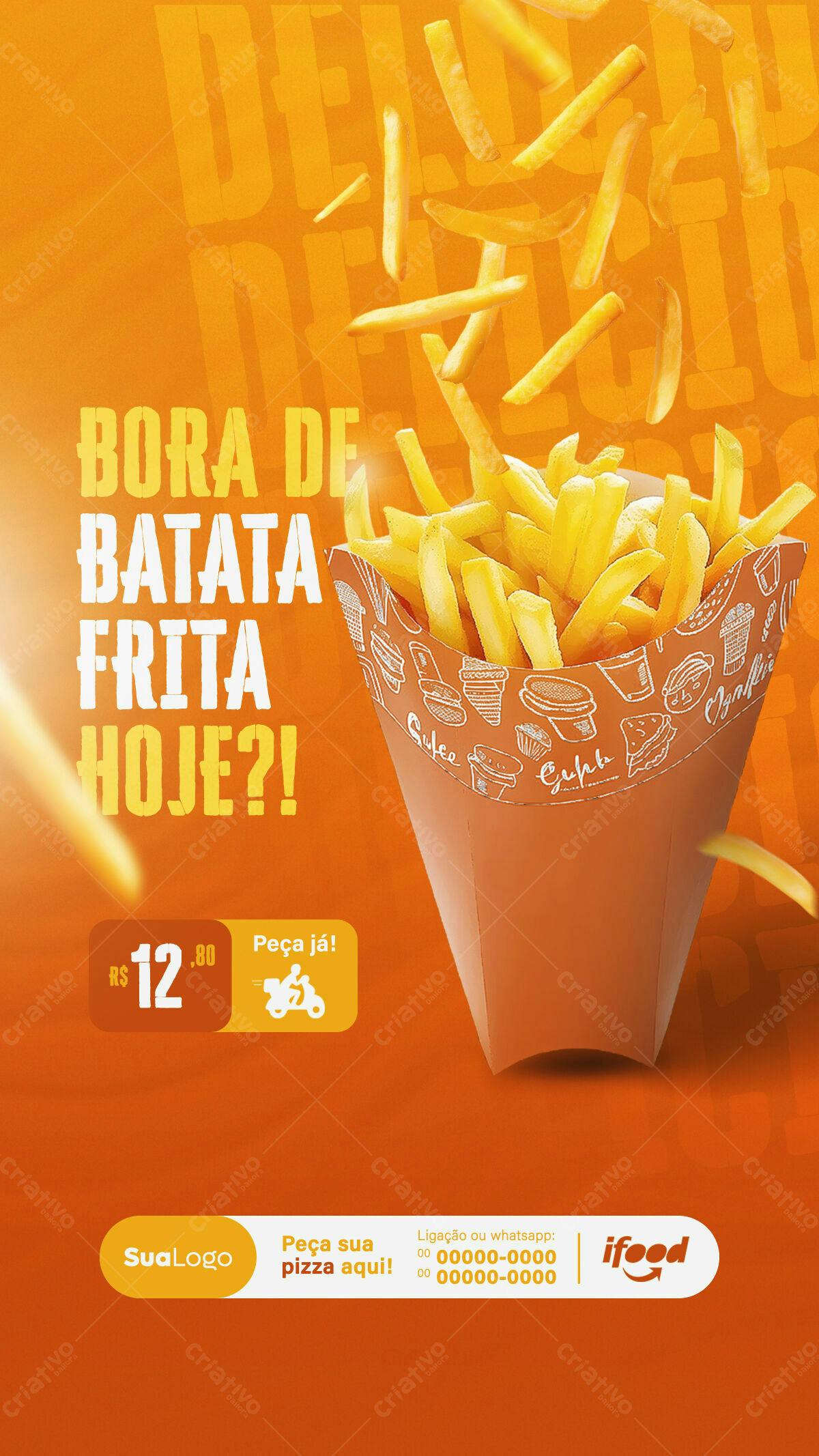 Flyer Batata Frita Delivery PSD Editável