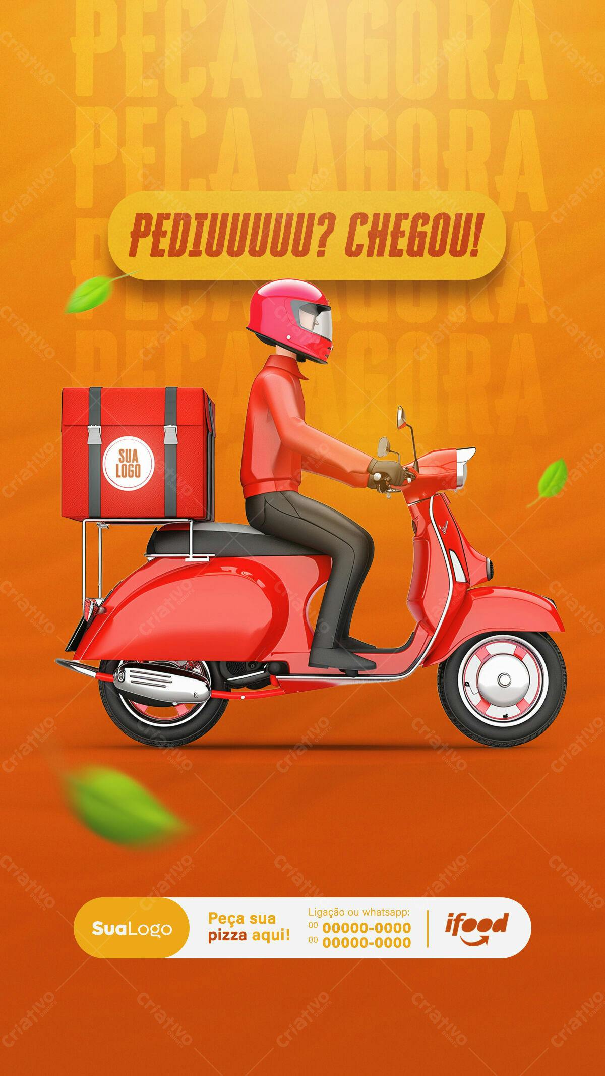 Flyer Entrega de Pizza PSD Editável