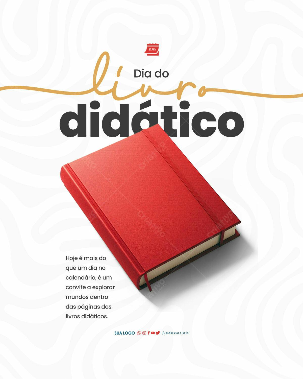 Post para o Dia do Livro Didático PSD Editável