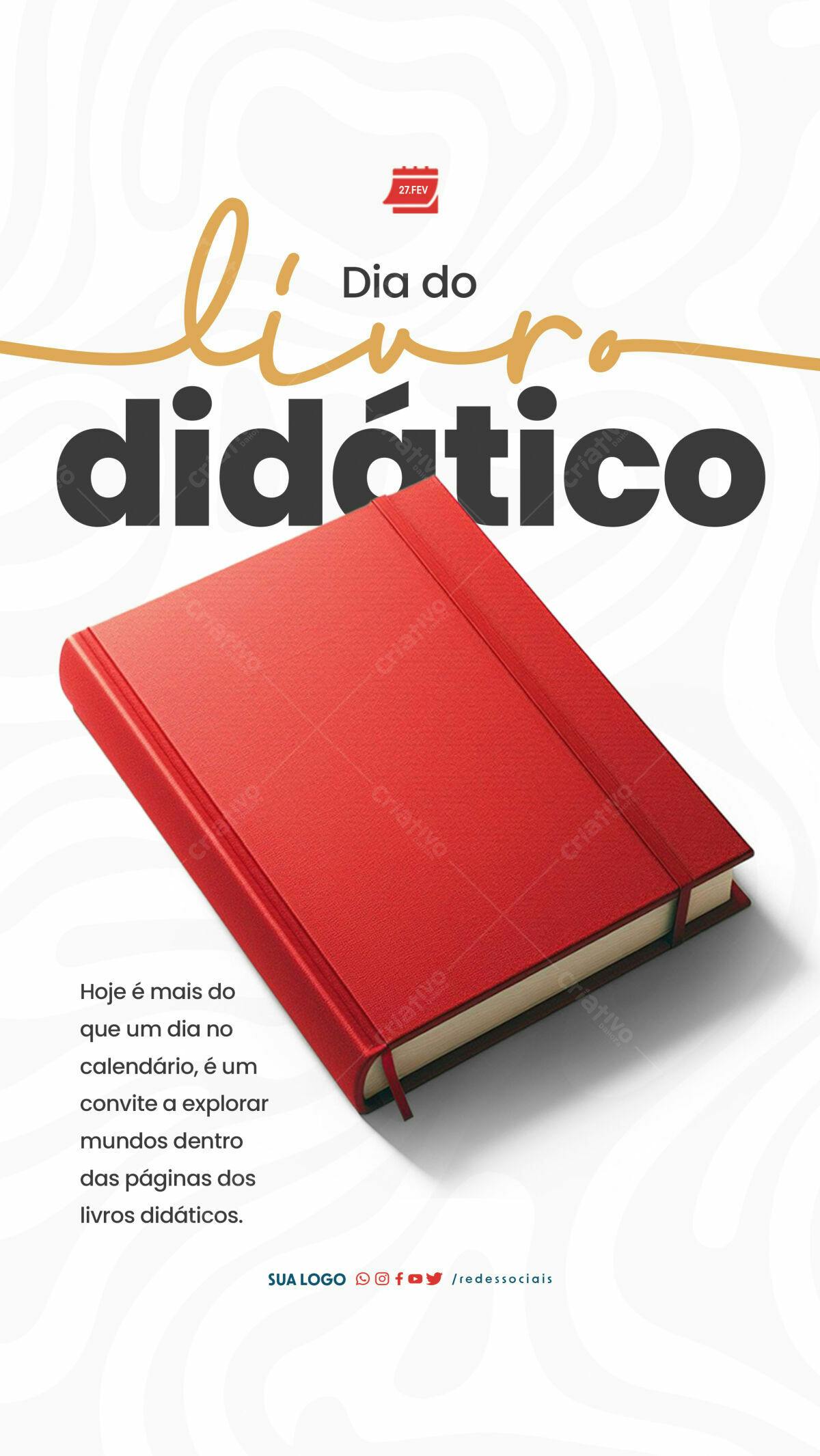 Flyer Dia do Livro Didático PSD Editável