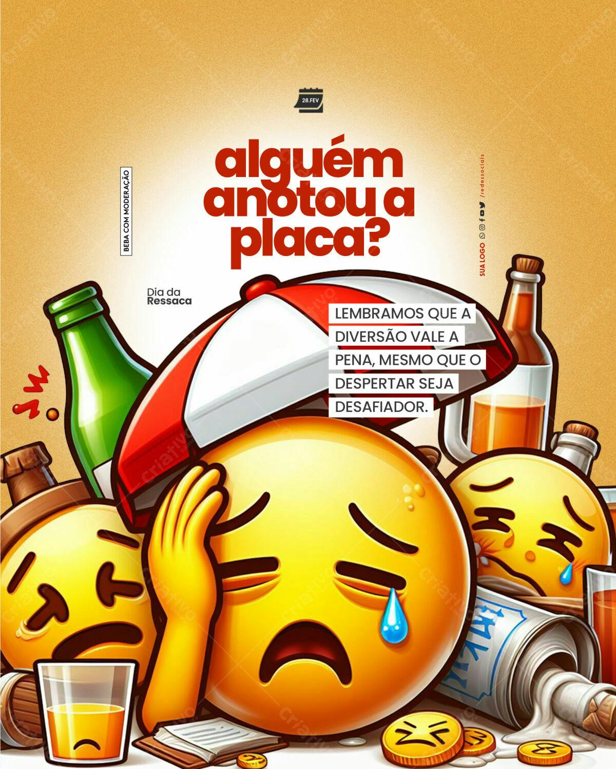 Flyer para o Dia da Ressaca PSD Editável