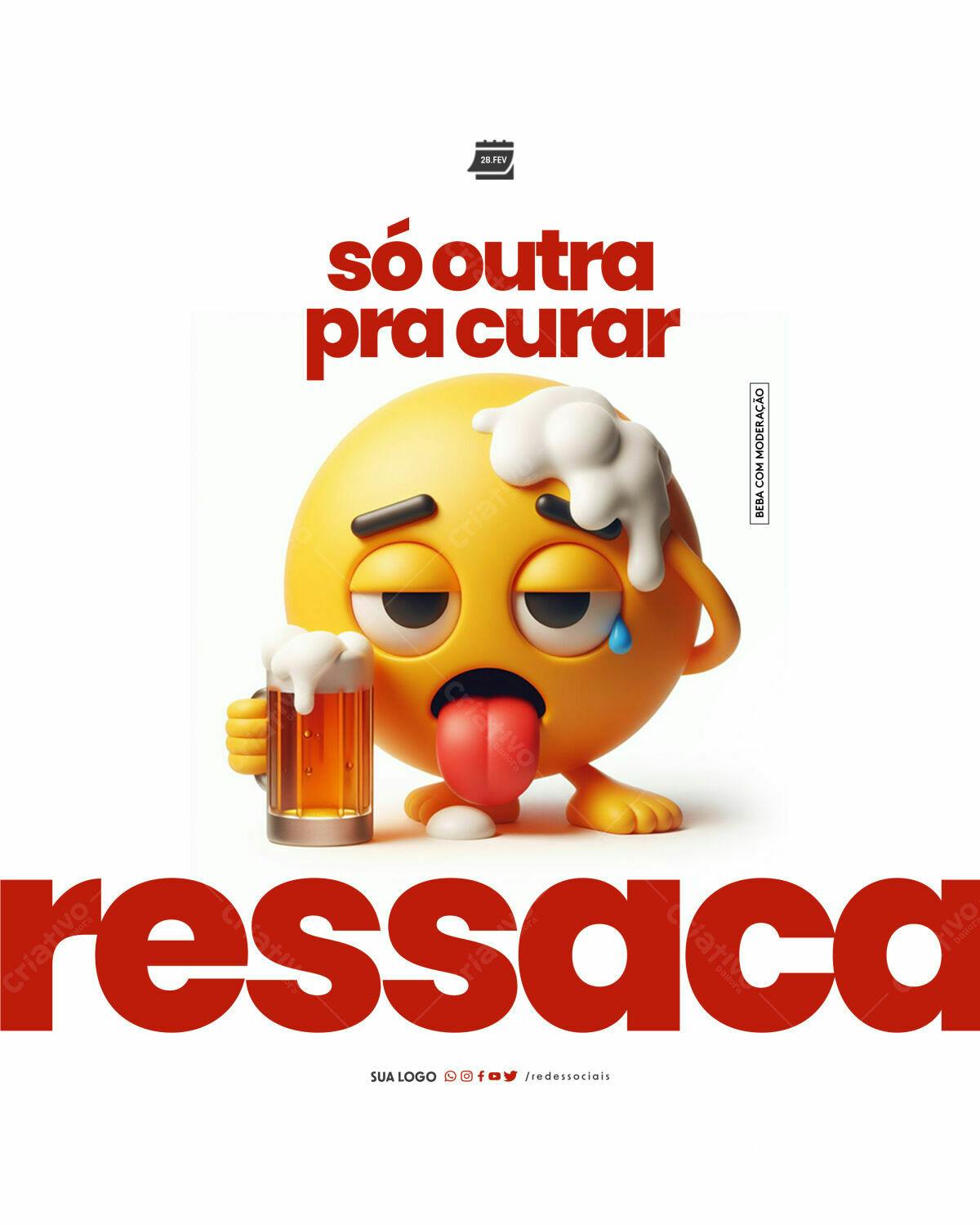Flyer para Ressaca PSD Editável