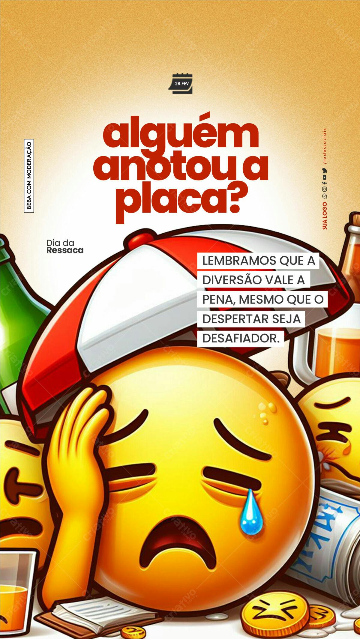 Flyer Dia da Ressaca PSD Editável