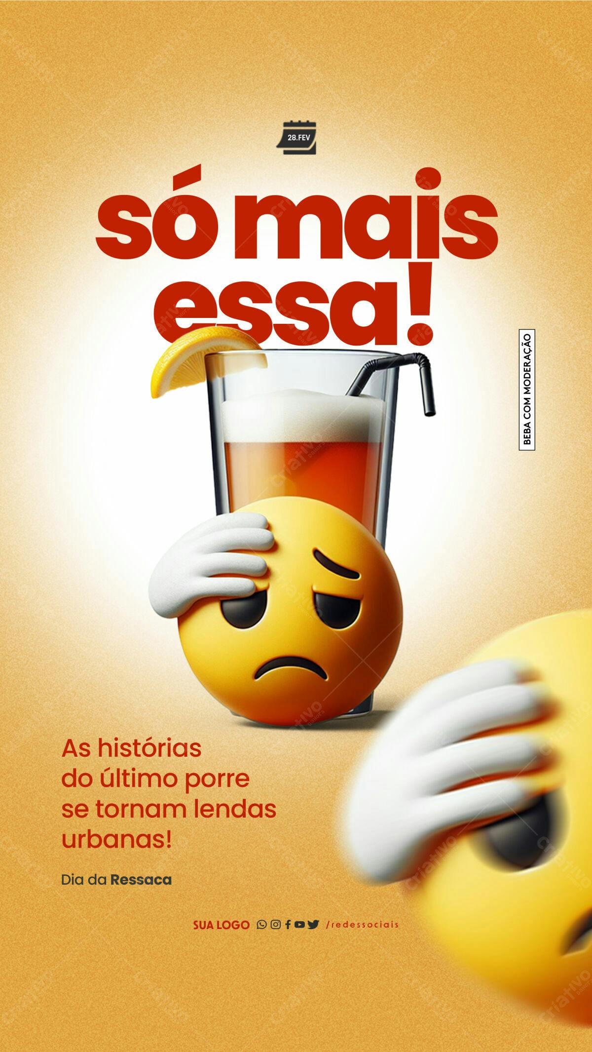 Flyer para o Dia da Ressaca PSD Editável