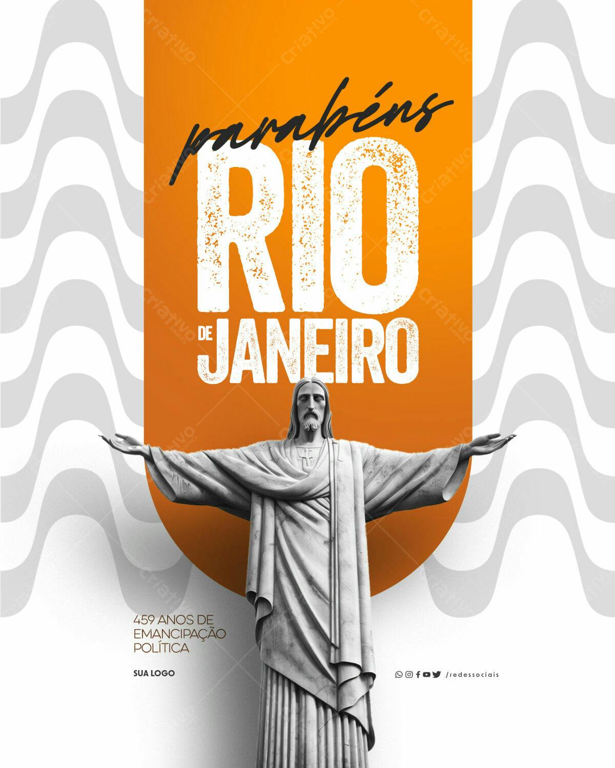 Flyer para Aniversário do Rio de Janeiro PSD Editável