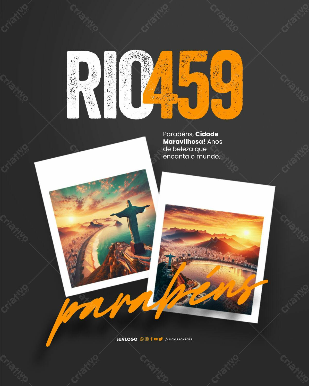 Postagem para Aniversário do Rio de Janeiro PSD Editável