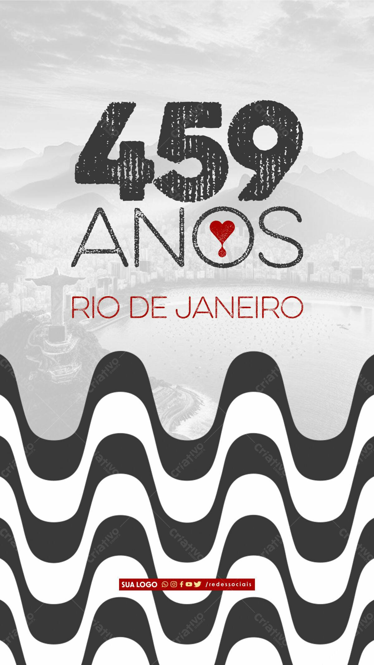 Flyer 459 Anos Rio de Janeiro PSD Editável