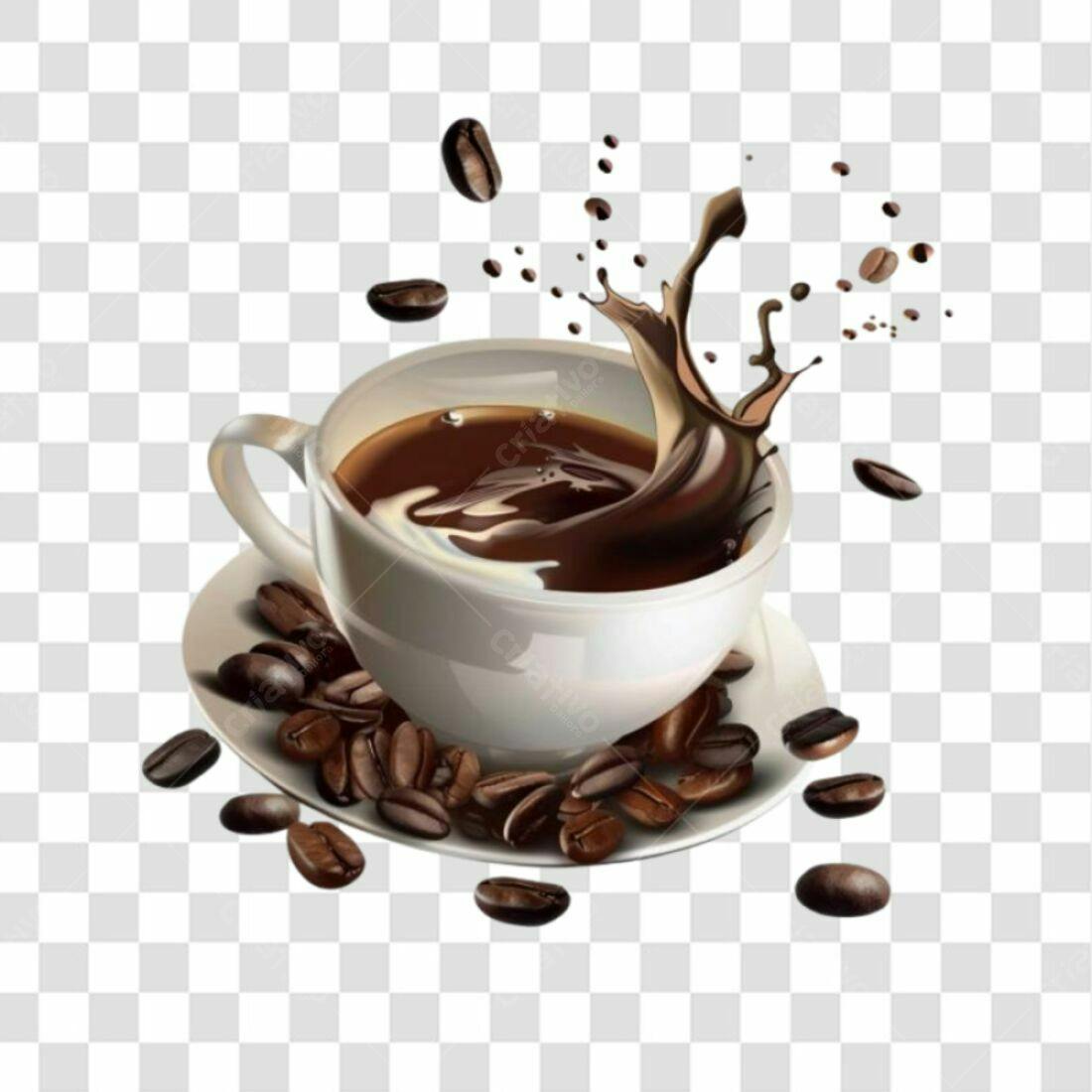 Icone Café com grãos PNG com fundo transparente