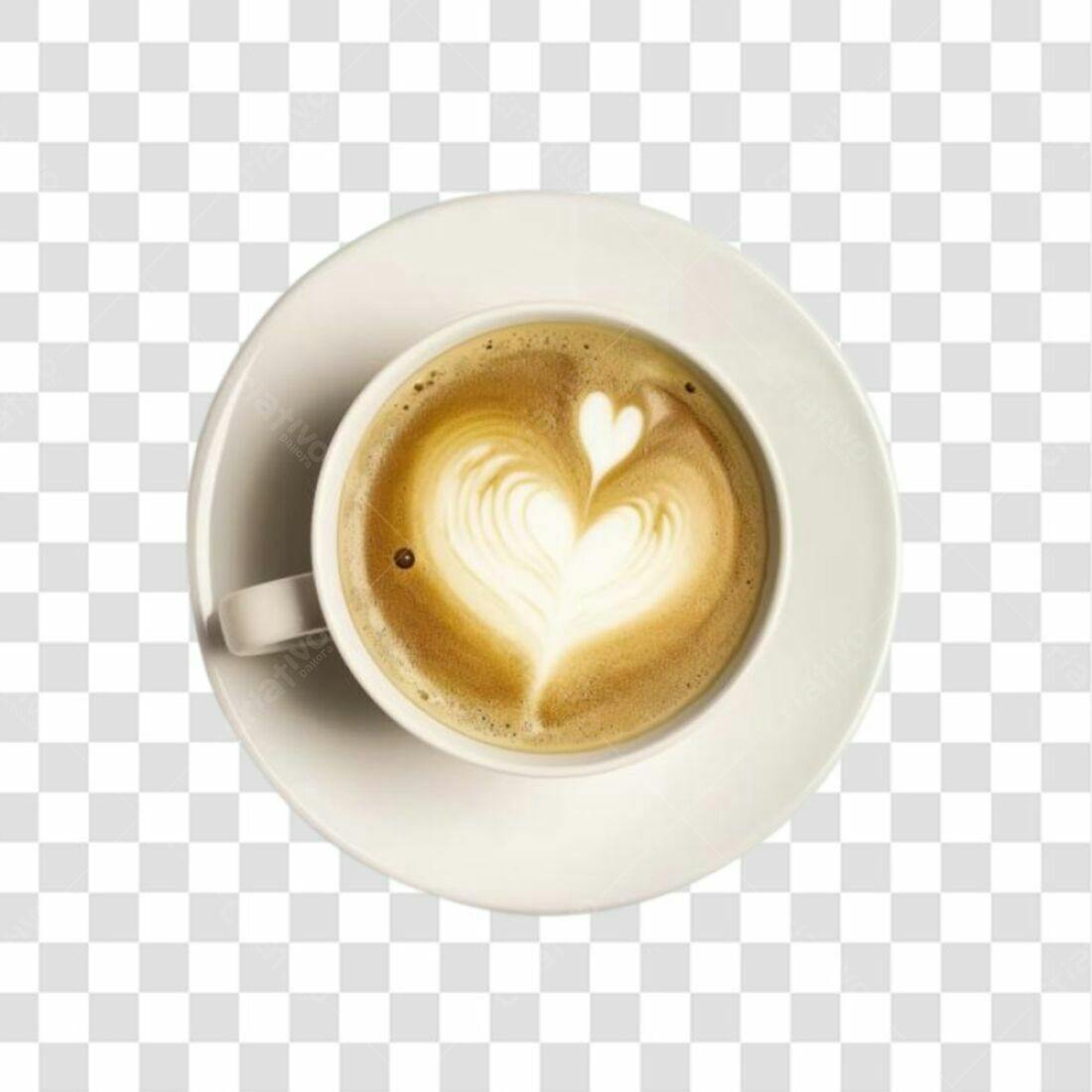 Icone Café com Arte Latte PNG com fundo transparente