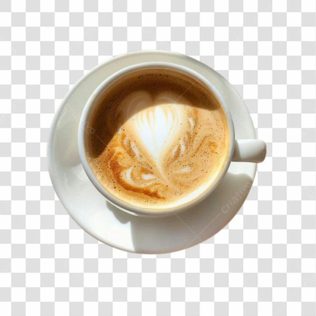 Icone Café com Arte Latte PNG com fundo transparente