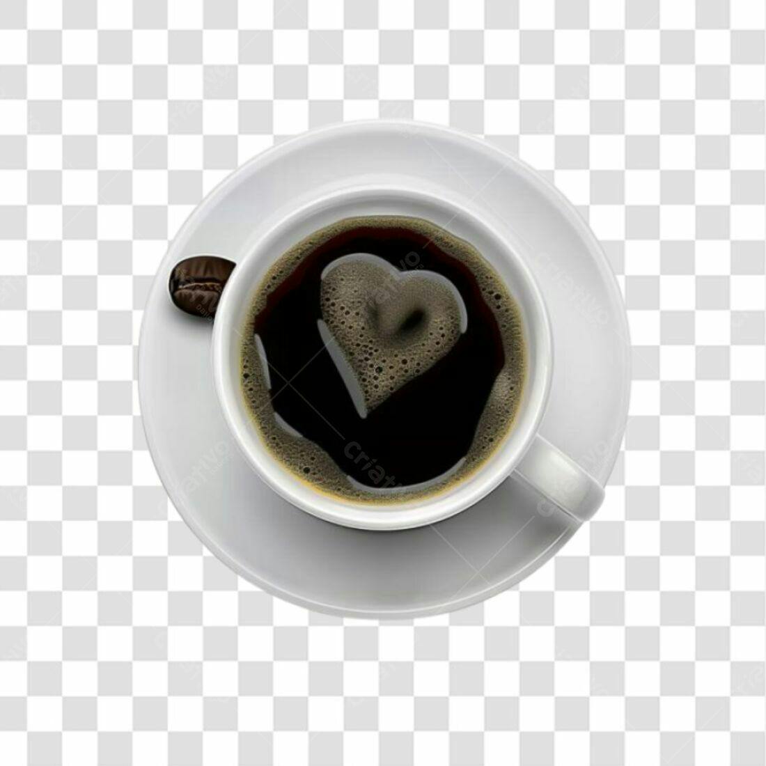 Icone Café com Coração PNG com fundo transparente