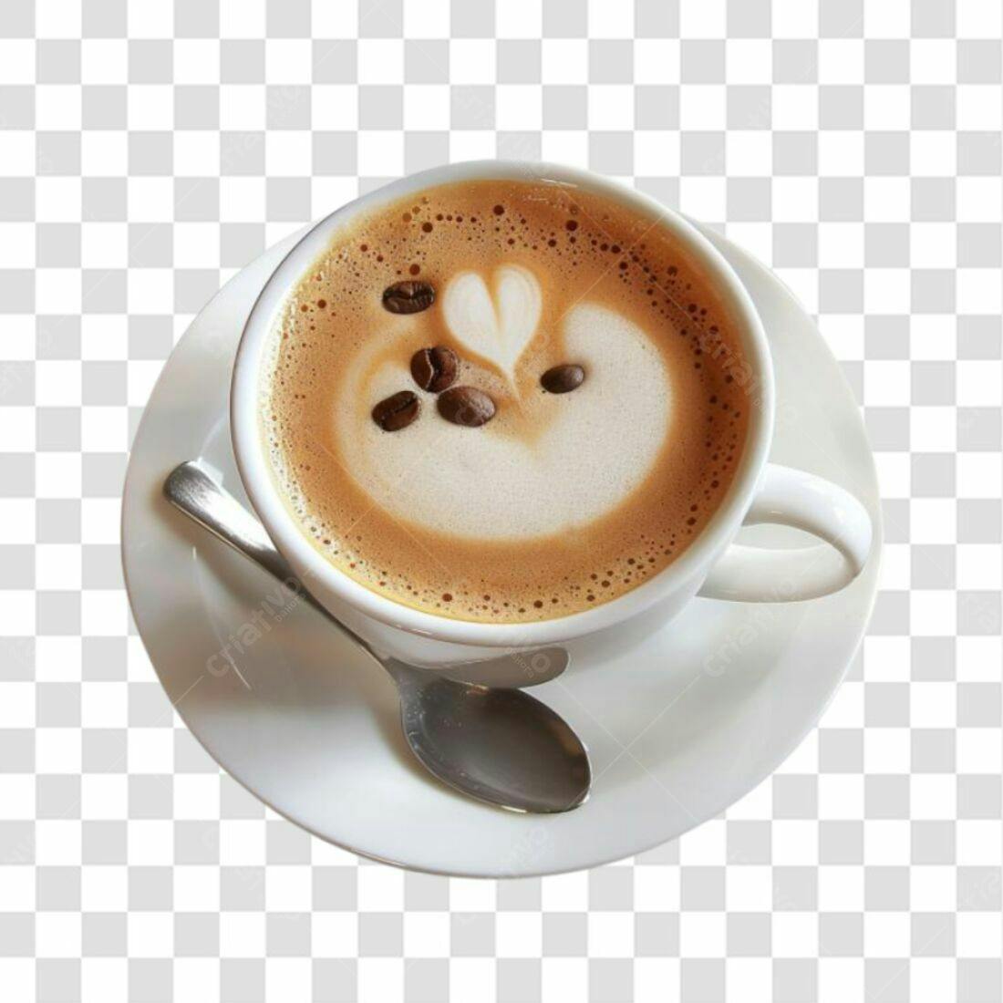 Icone Café com Arte na Espuma PNG com fundo transparente