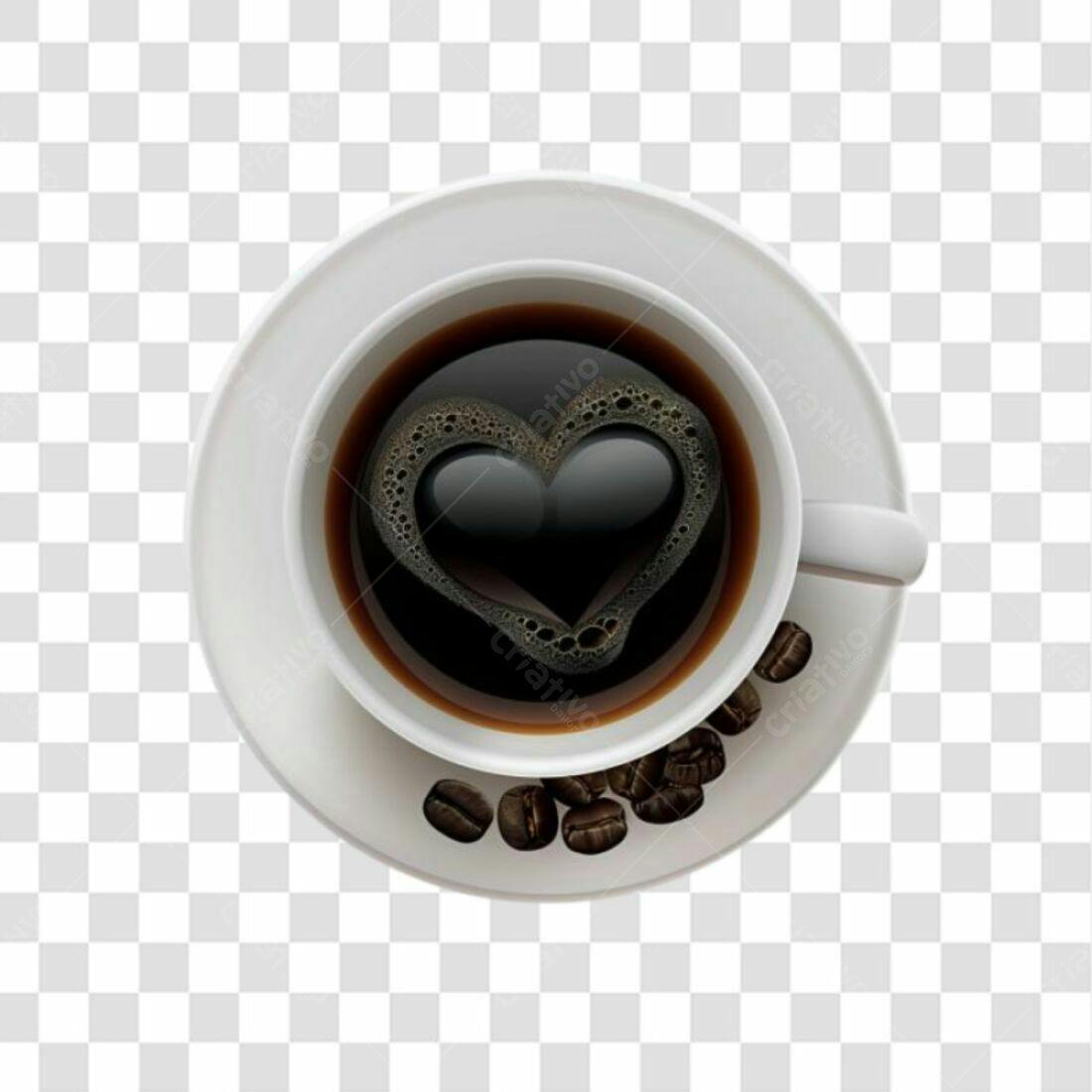 Icone Café com Coração PNG com fundo transparente