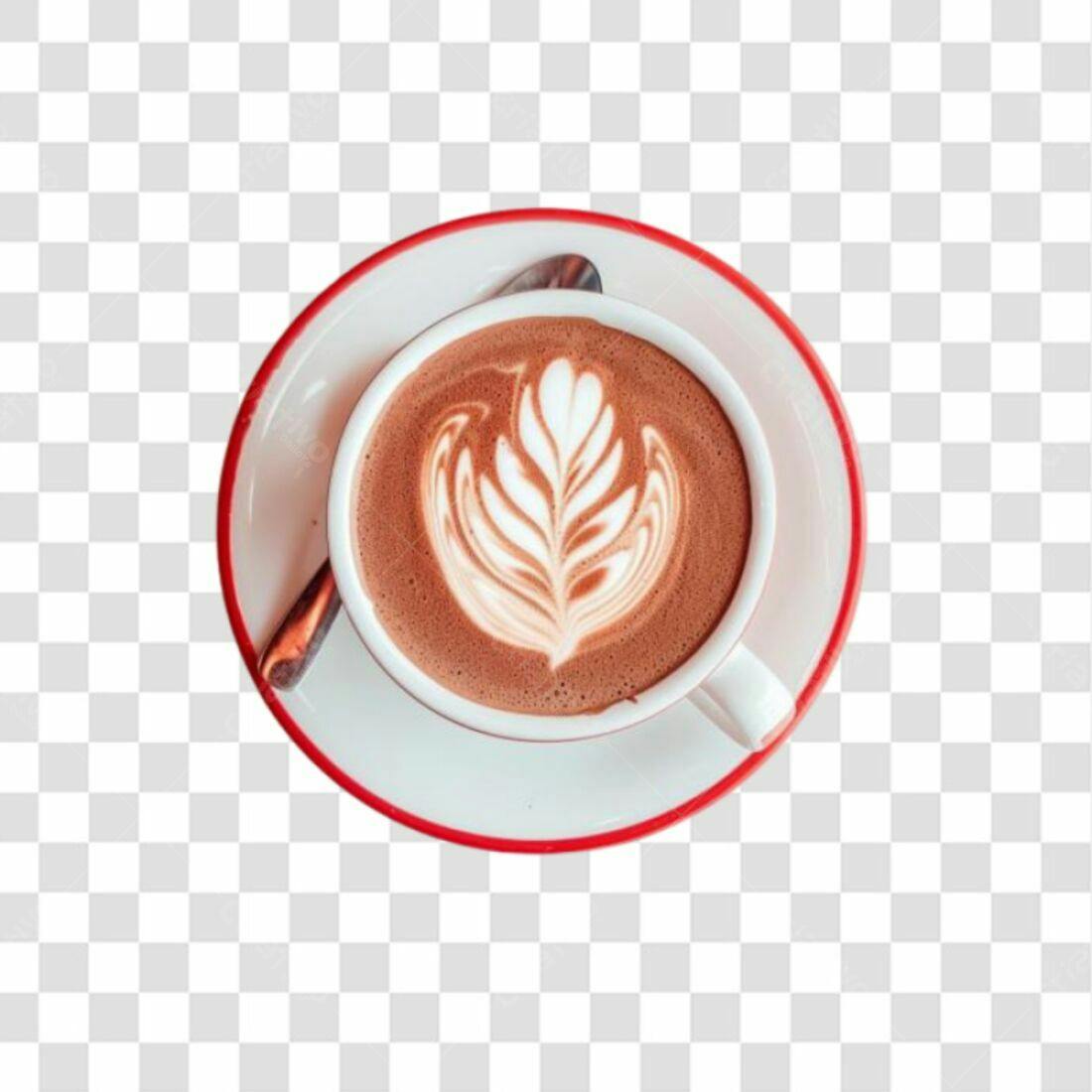 Imagem PNG de Café com Arte Latte com fundo transparente