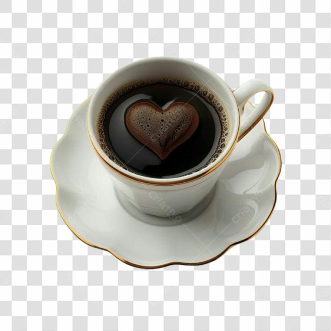 Icone Café com Coração PNG com fundo transparente
