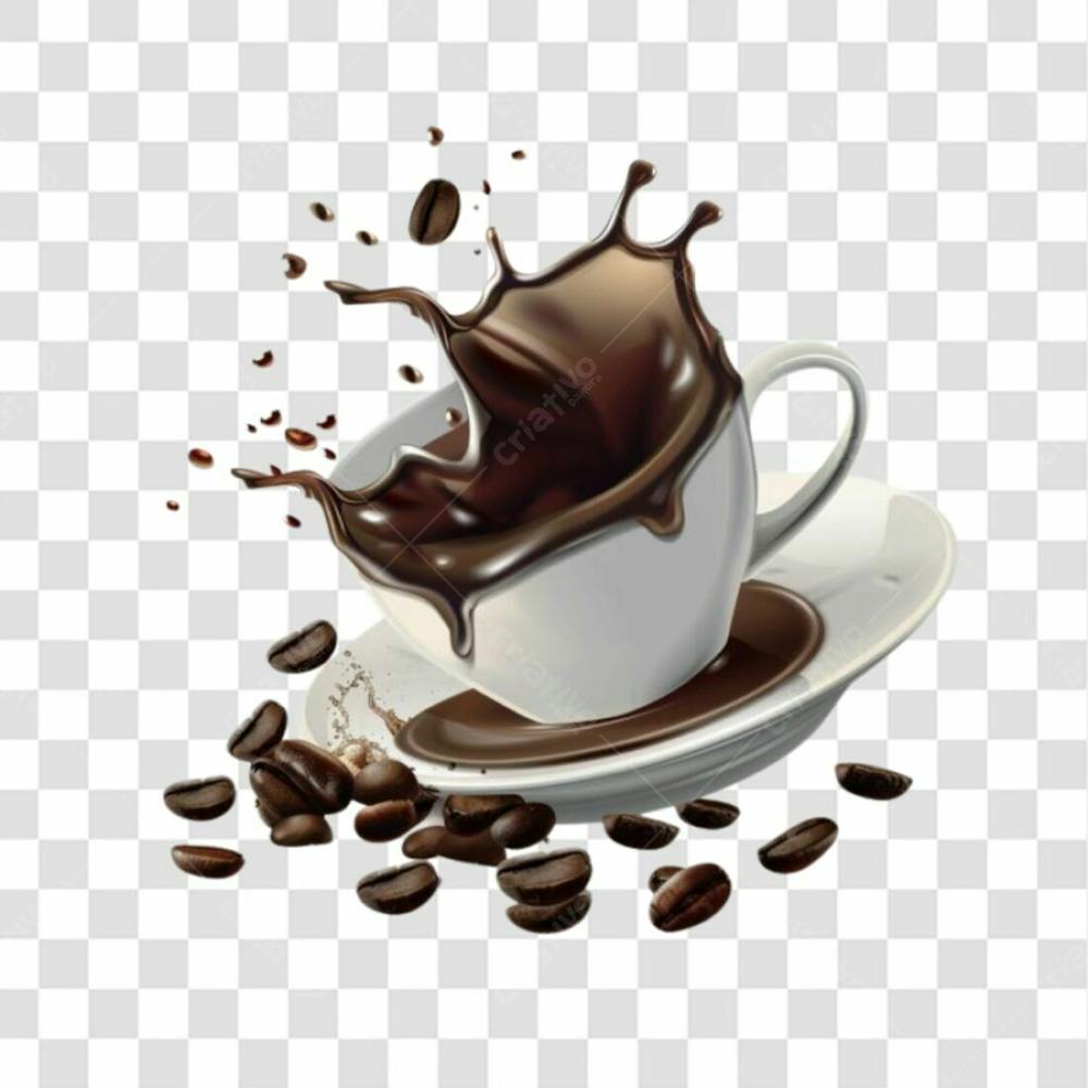 Xícara De Café Derramando Png Transparente (1)