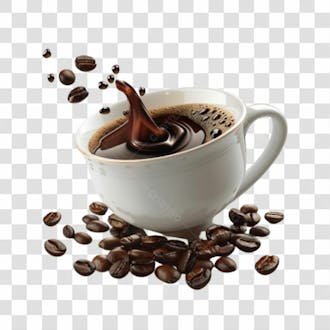 Xícara de café derramando png transparente