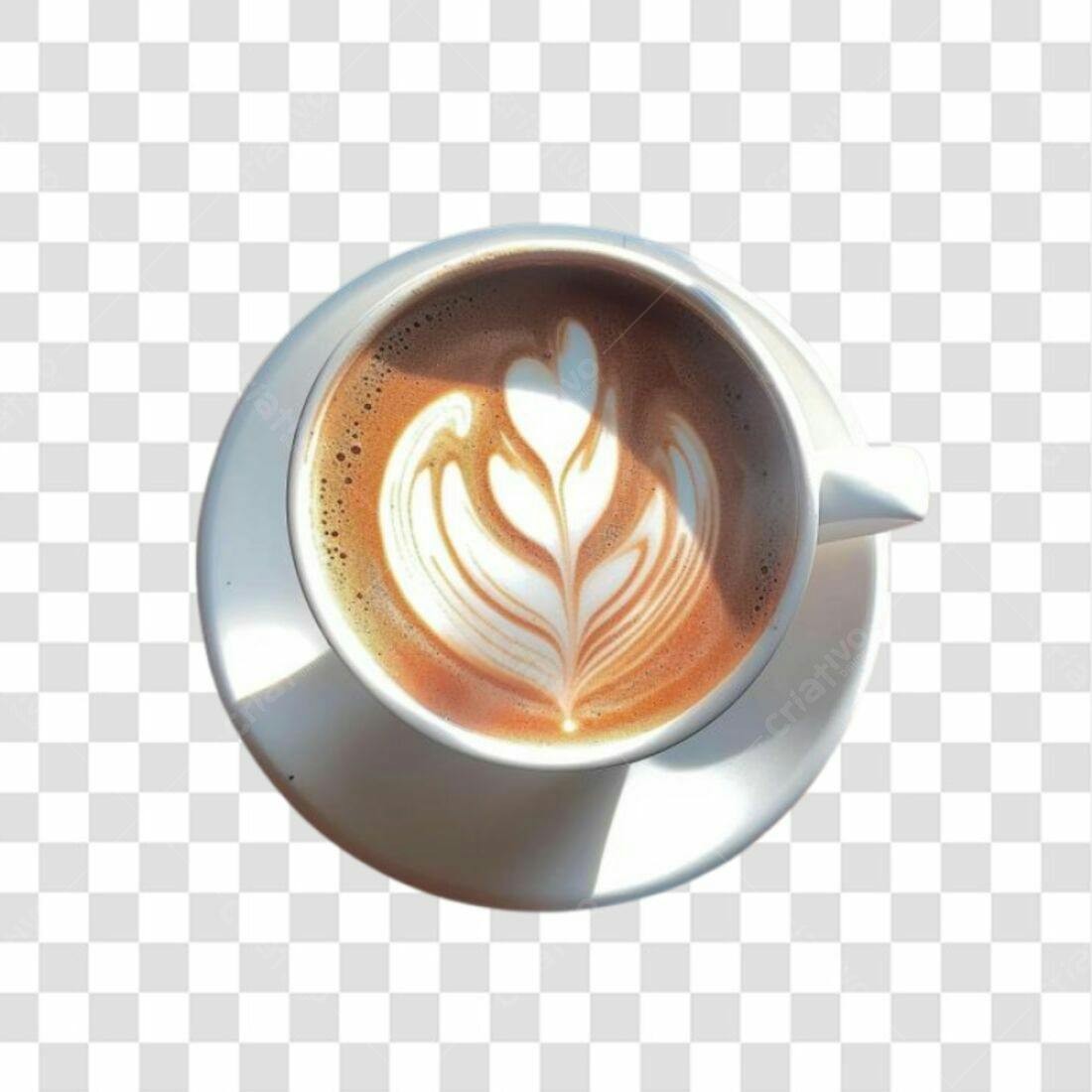 Icone Café com Arte Latte PNG com fundo transparente