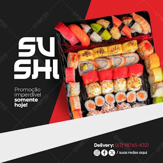 Social media sushi promoção imperdível somente hoje