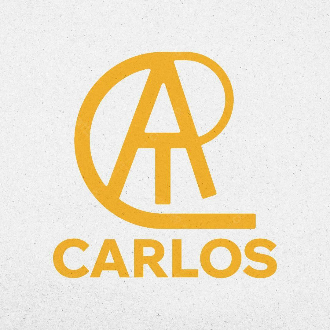 Logotipo vetorial Carlos minimalista amarelo