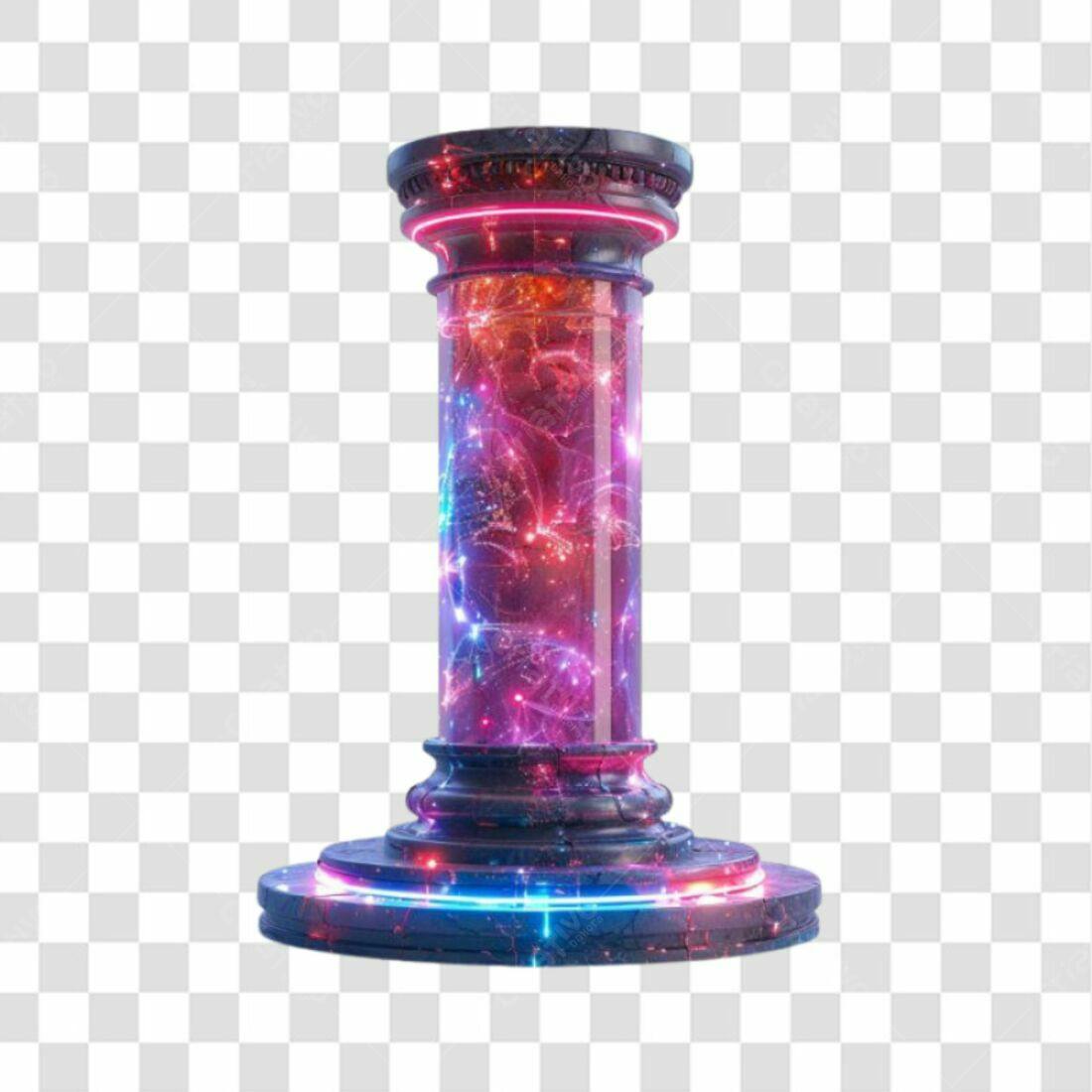 Coluna PNG com fundo transparente efeito galáxia