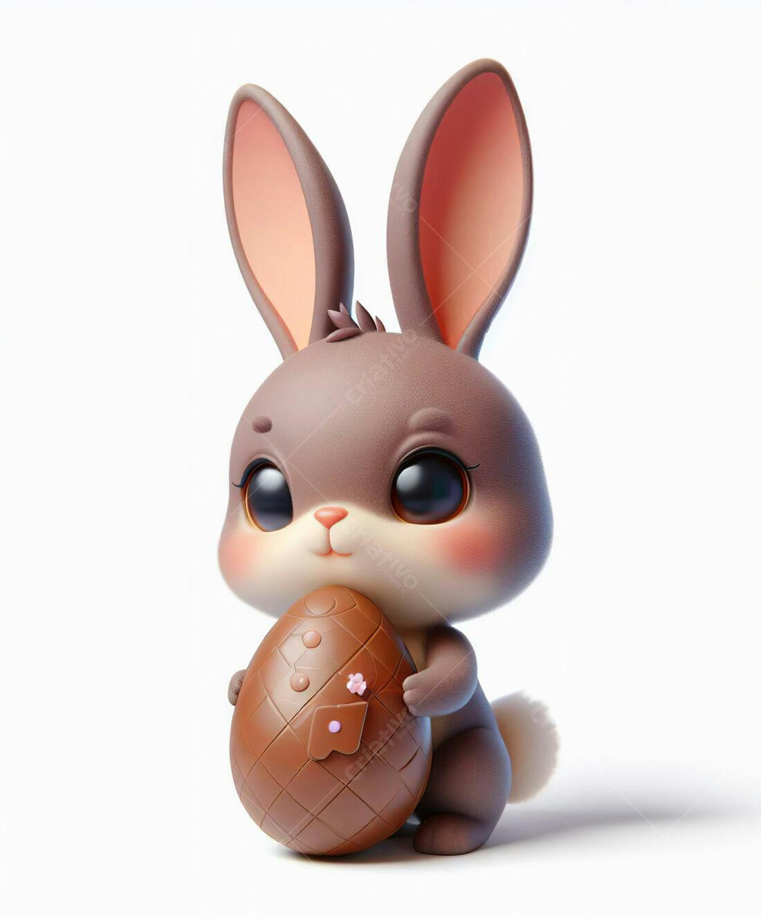 Coelhinho com Ovo de Chocolate de Páscoa