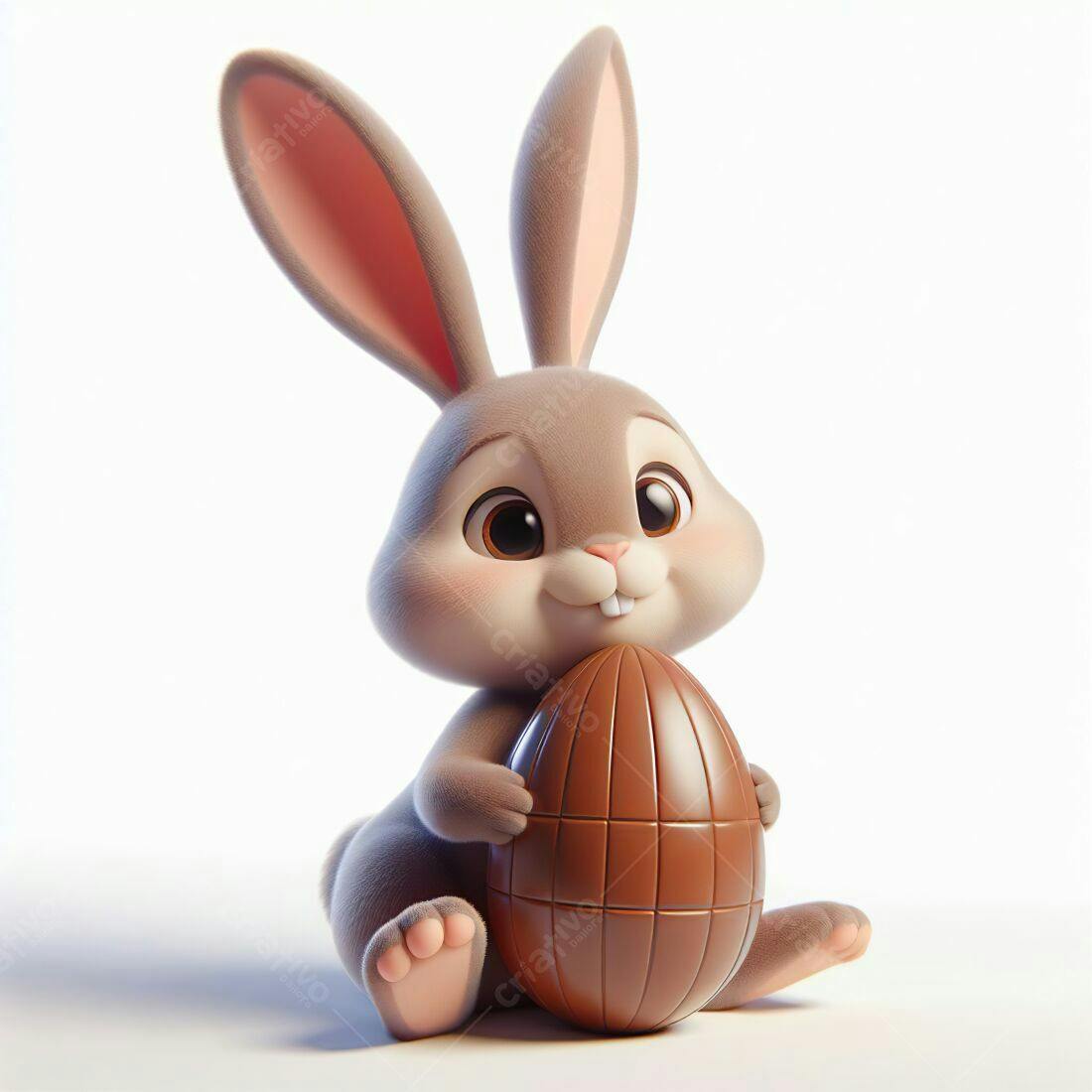 Coelhinho fofo com ovo de chocolate Páscoa