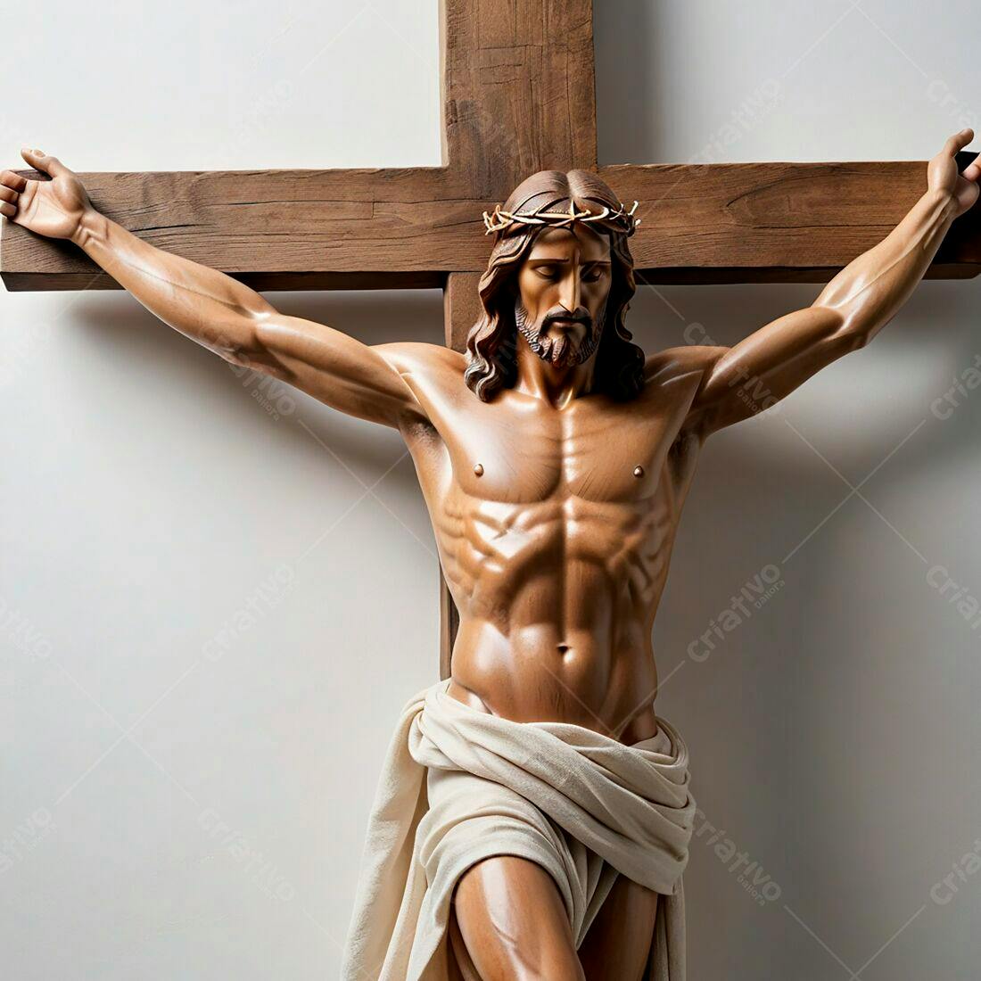 Jesus Cristo crucificado em madeira escura