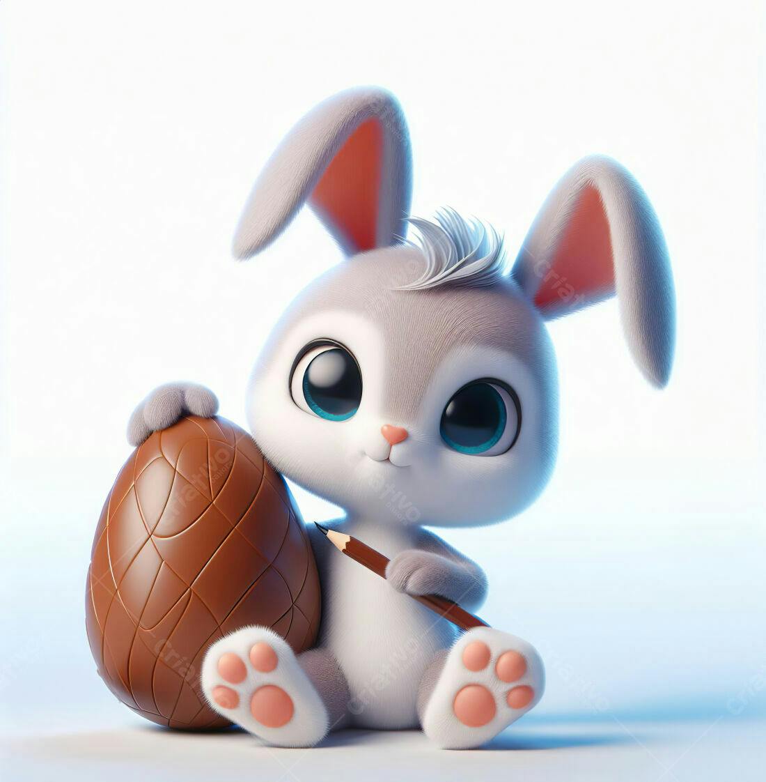 Coelhinho com ovo de chocolate da Páscoa