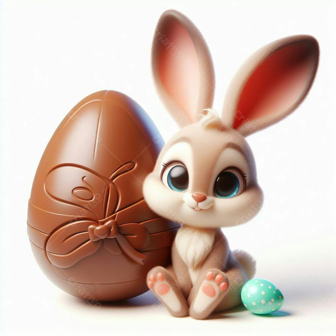 Coelhinho com Ovo de Páscoa de Chocolate