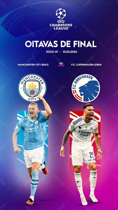 Social media story flyer oitavas de final champions league