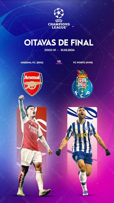 Social media story flyer oitavas de final champions league