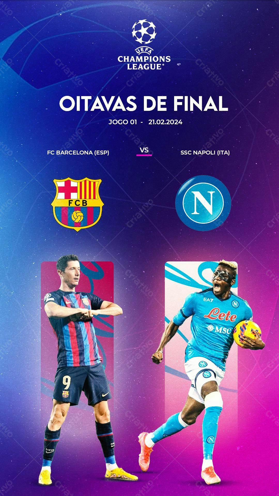 Flyer Oitavas de Final Champions League PSD Editável