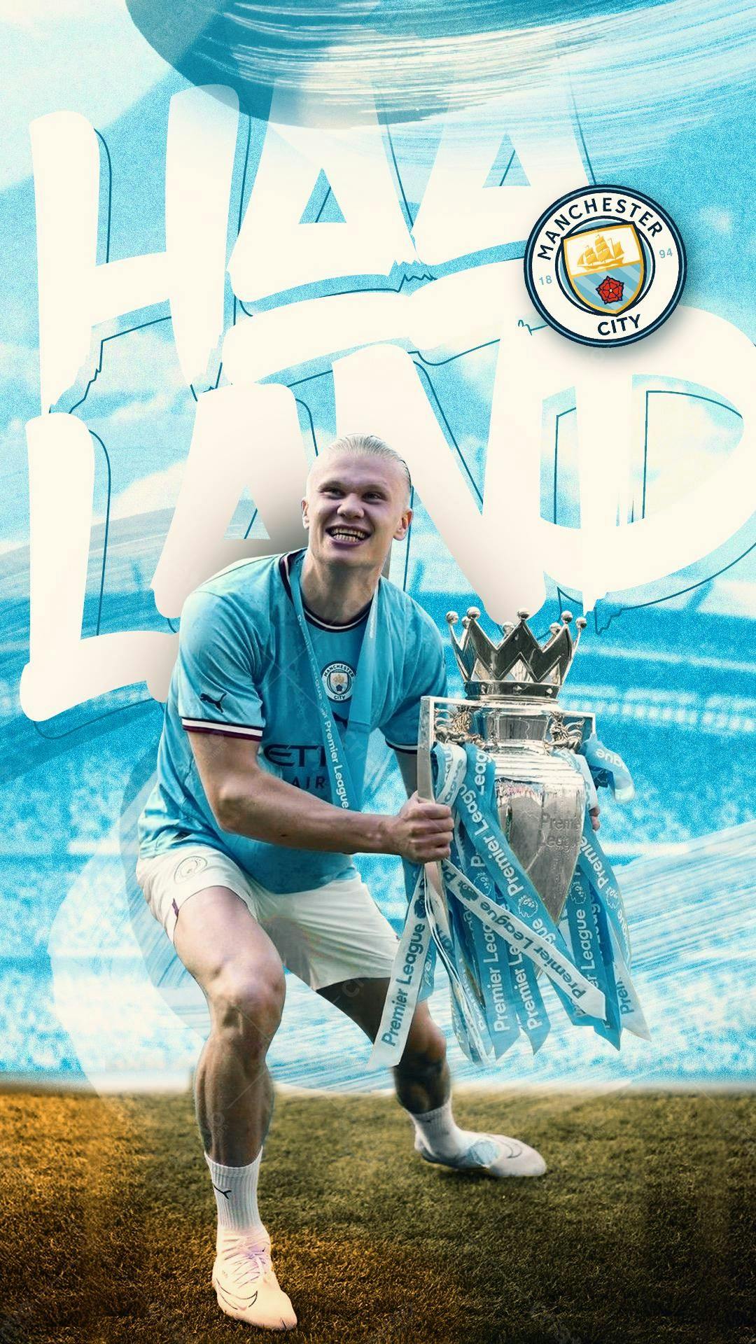 Poster do Haaland Campeão da Premier League PSD Editável