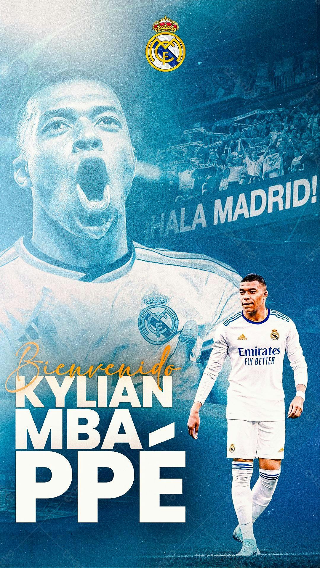 Poster Mbappé Real Madrid PSD Editável