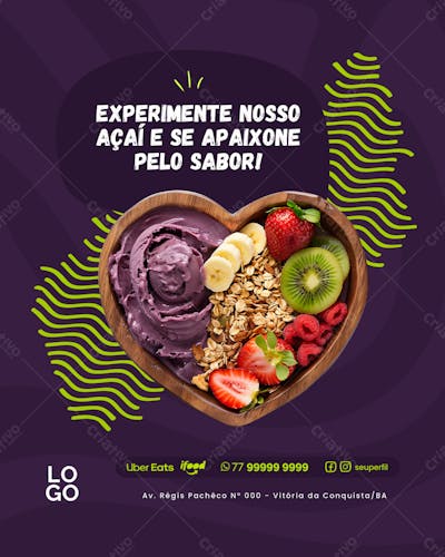Social Media -  Açaí - Açaiteria  