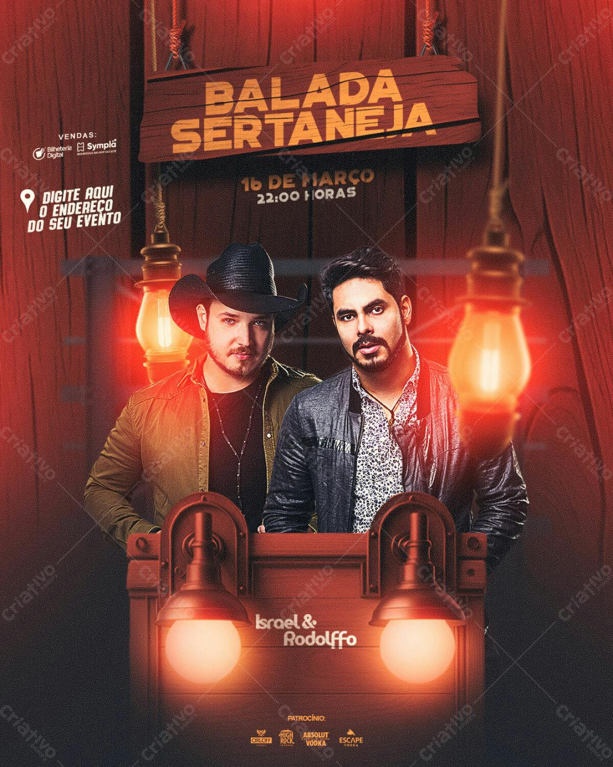 Flyer para Balada Sertaneja PSD Editável
