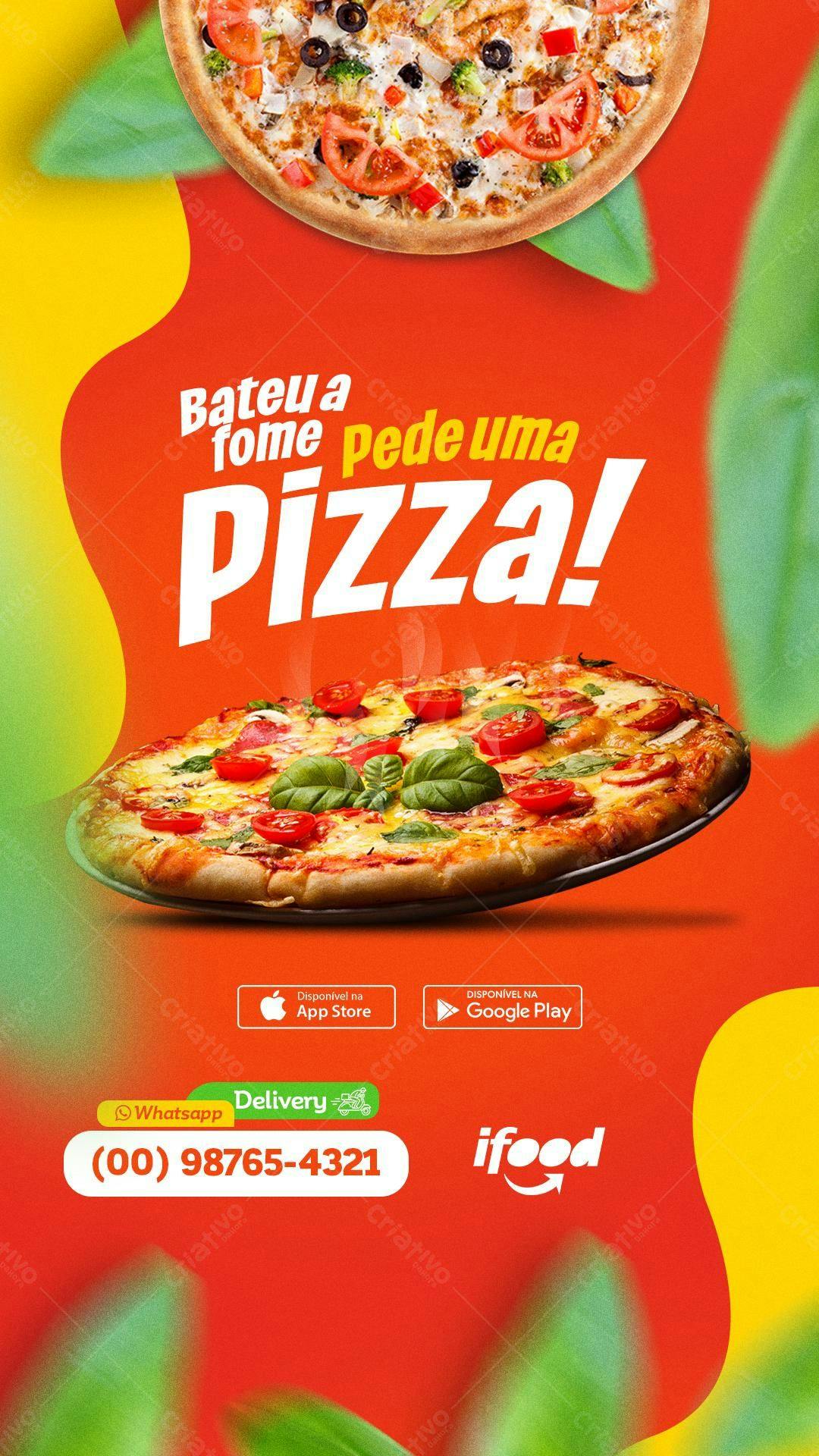 Flyer para Pedido de Pizza PSD Editável